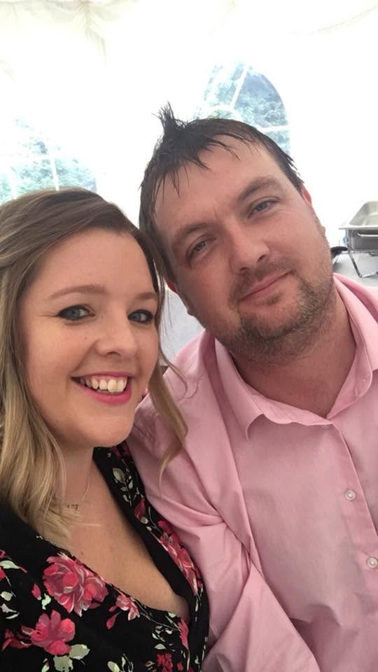 Hayley and Paul at a marquee wedding